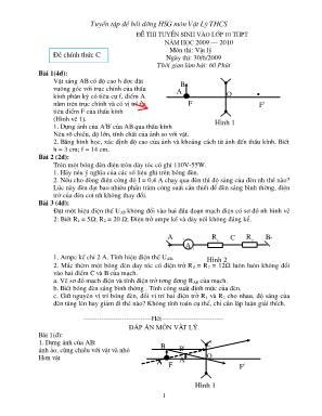 Tuyển tập đề bồi dưỡng học sinh giỏi môn Vật Lý THCS